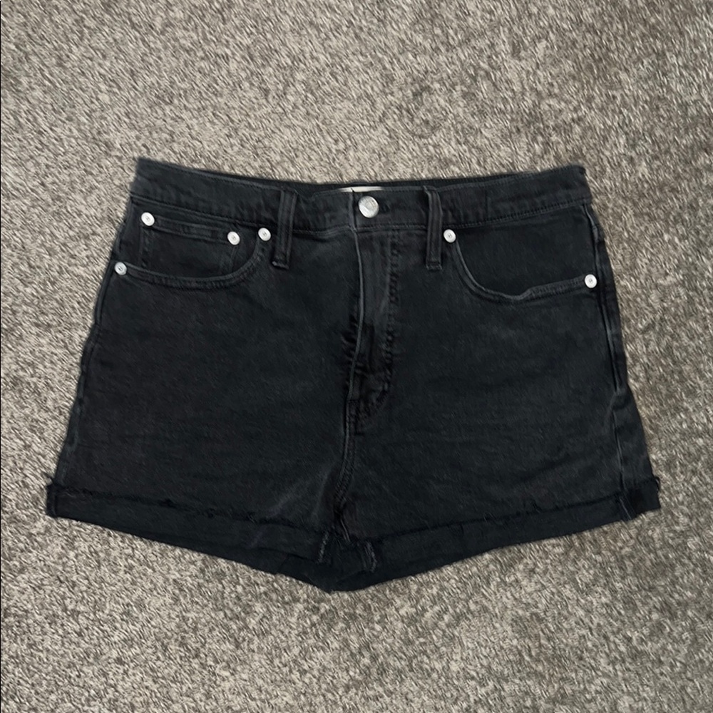Madewell High-Rise Black Denim Shorts - 29